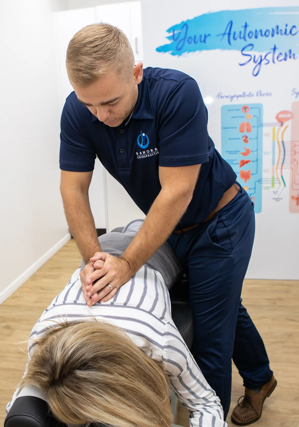 Spinal adjustment at Banora Chiropractic clinic